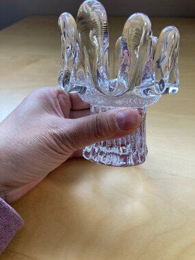 Kosta Boda Sunflower Glass Candle Holder, by Goran Warff Sweden